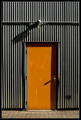 Orange door with the light